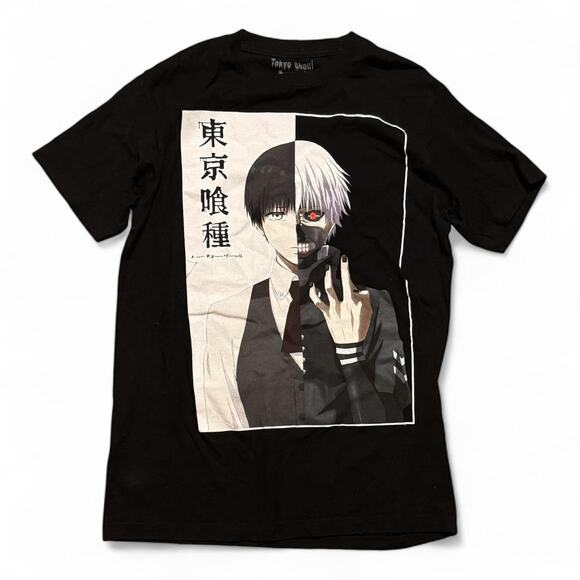Crunchyroll Tokyo Ghoul Tee – Black Split Kaneki Licensed Graphic - Picture 1 of 5